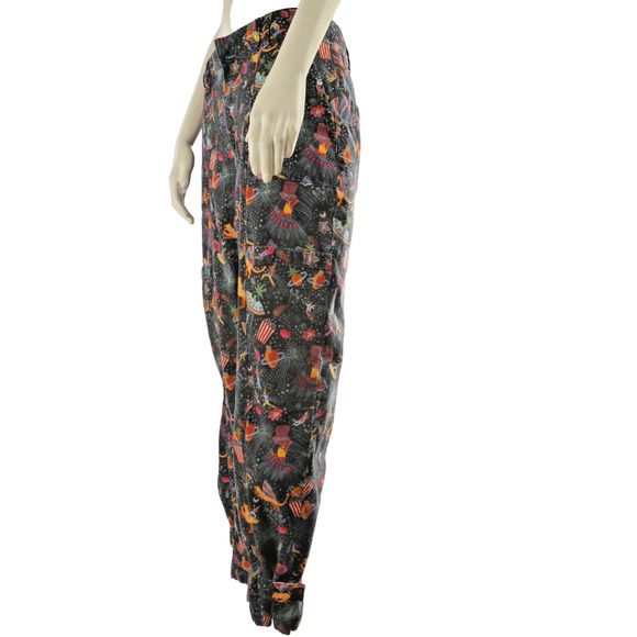 Farm Rio Amorina Anthropologie Pants Size L Whimsical Multicolor Denim Boho - Picture 8 of 16